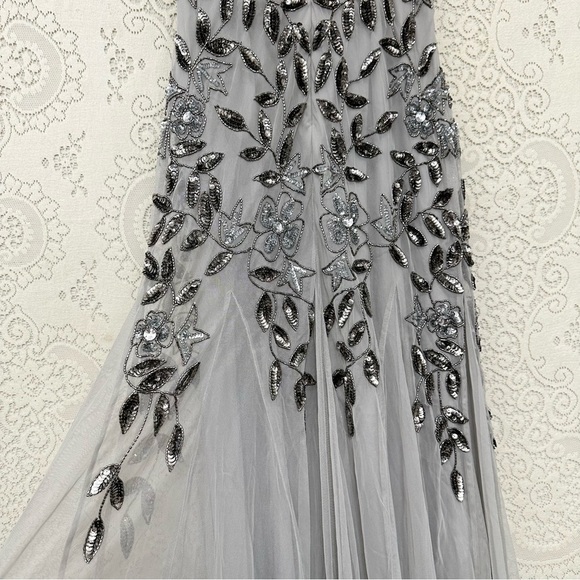 Adrianna Papell Women's Floral Beaded Godet Gown - Picture 7 of 16